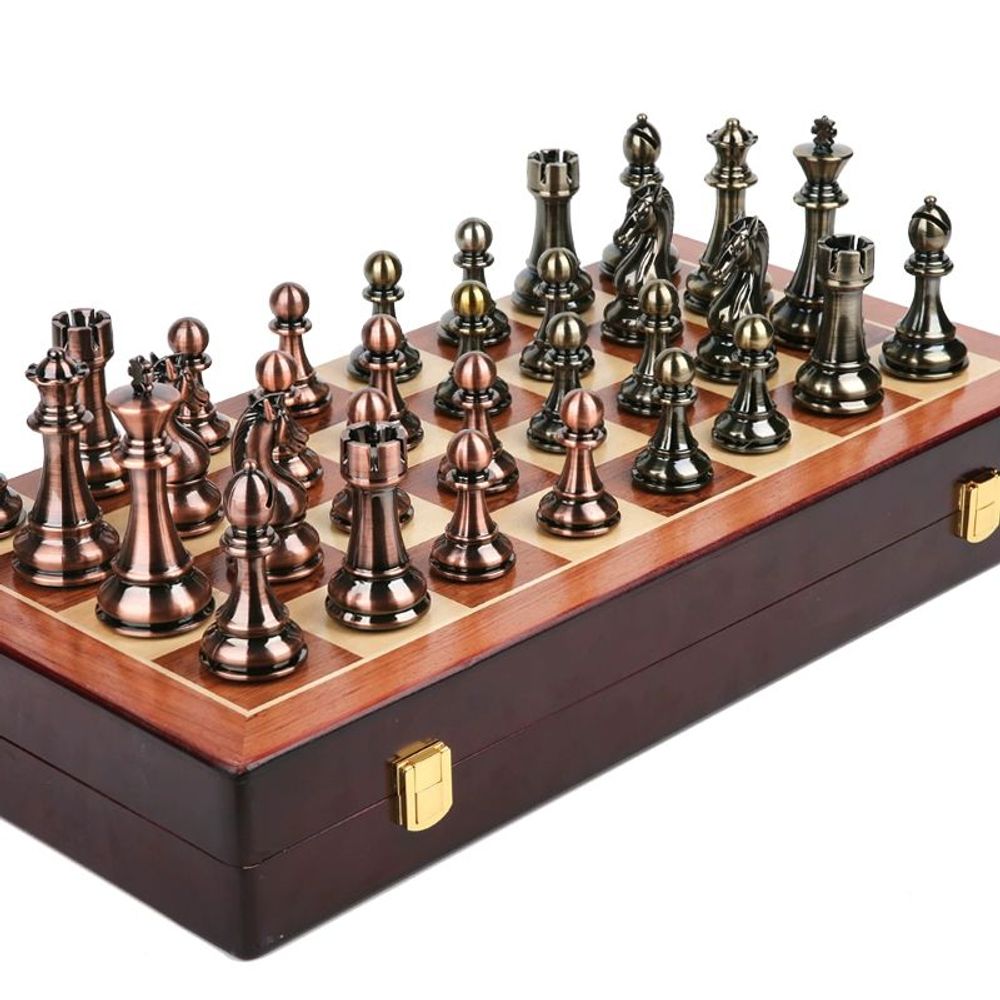 대회용체스 체스판 휴대용 게 A. 대형 디럭스 에디션 골드 및 실버 버전 킹 높이 85cm - 상품 이미지