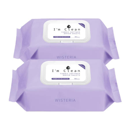 [해외]저는 깨끗한 세탁 건조기 시트 총 160장(80ct x 2) 우아한 등나무 향 탈취 및 정전기 제어를 위한 촉촉한 섬유 유연제 시트입니다