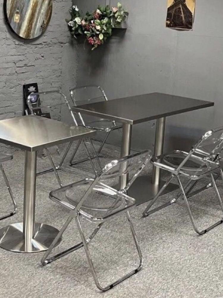 스텐 철제 스틸 식당 고기집 스테인레스 원형테이블 테이블 업소용 사각 식탁 - 상세 이미지 3