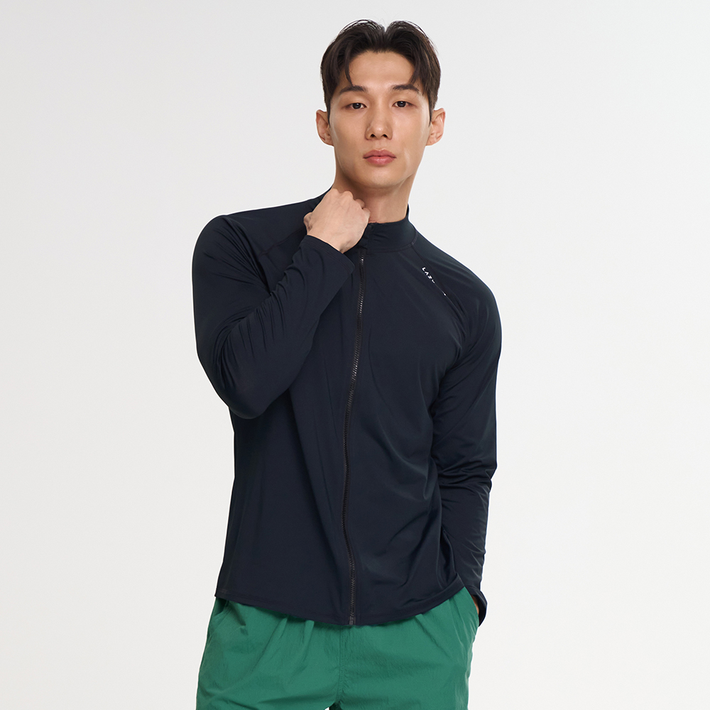 [1+1] 에센셜 루즈핏 남자 집업 래쉬가드 체형커버 수영복 빅사이즈 비치웨어 - 상세 이미지 3