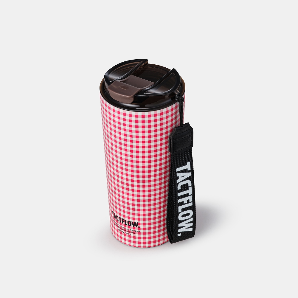 택플로우 세라믹 텀블러 650ml, 체리체크 이미지 2