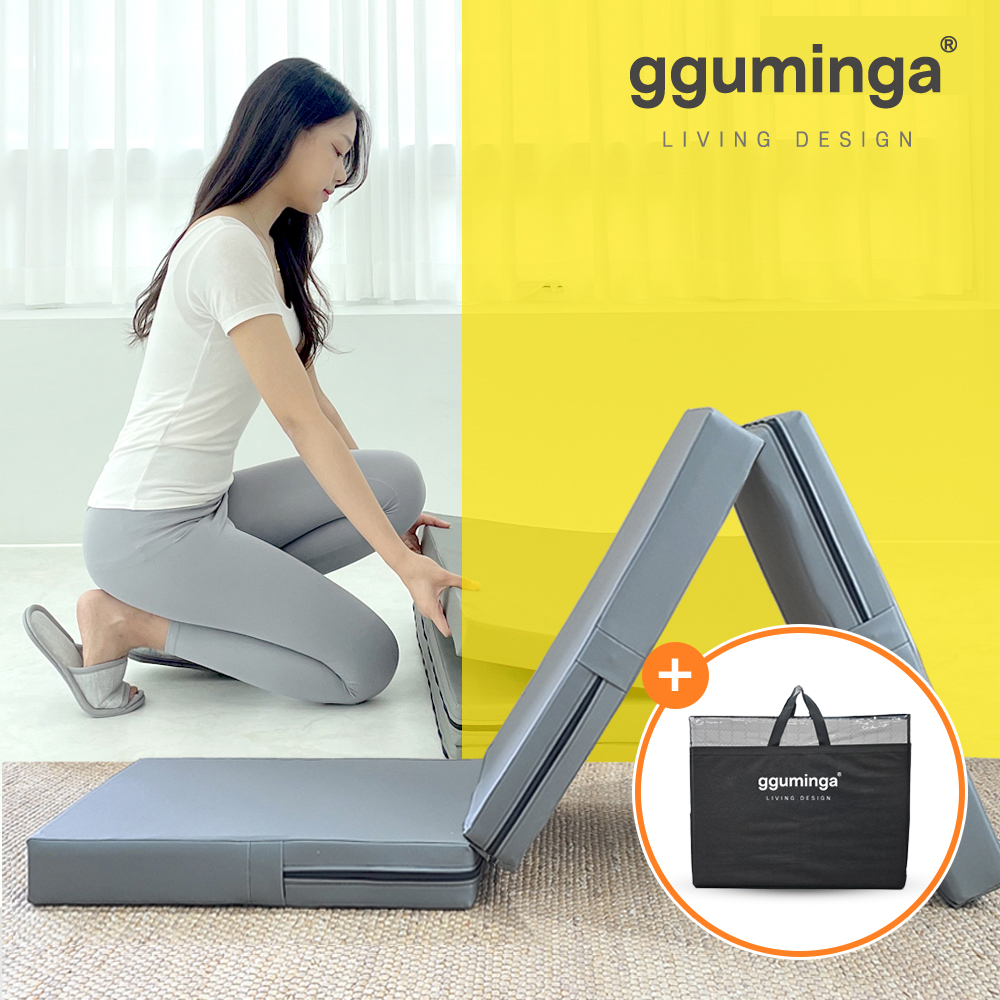 꾸민가 3단 접이식 매트리스 바닥 원룸 군용 손님용 매트 탄탄한 단단한 5T 멀티 싱글