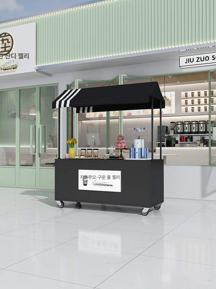 노점 가판대 플리마켓 매장 부스 이동식 매대 옐로우100 x 60 x 200 - 상세 이미지 4