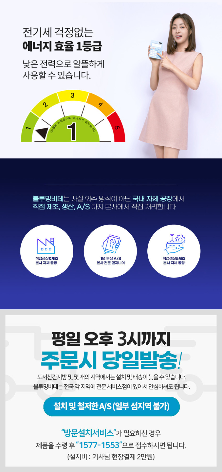 블루밍 특허받은 자동안심세척, IPX7등급 터치리모컨 방수비데 필터가 필요없는 WB-R603 판매처 상세 정보 이미지 1