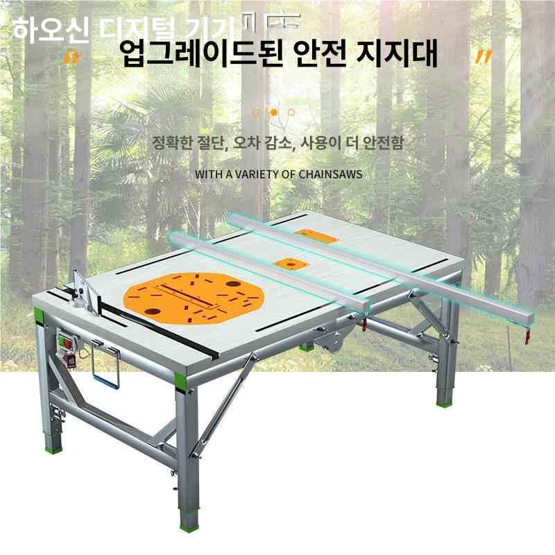테이블 테이블쏘 작업대 슬라이딩 테이블톱 정밀 가이드 120 150 회전판 가로 세로 절단 - 상세 이미지 2