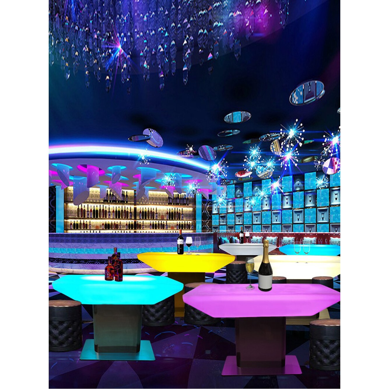 LED 테이블 업소용 위스키 바테이블 라운드 인테리어 와인바 88x55x56cm 단일 88x55x56cm - 상세 이미지 3