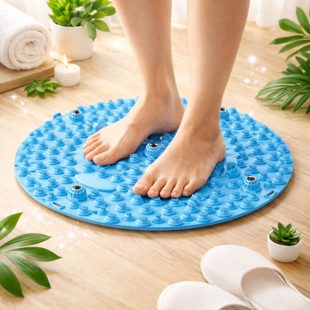 원형 발지압 매트 35cm 실내 홈트 발바닥 마사지 지압 발판 - 상품 이미지