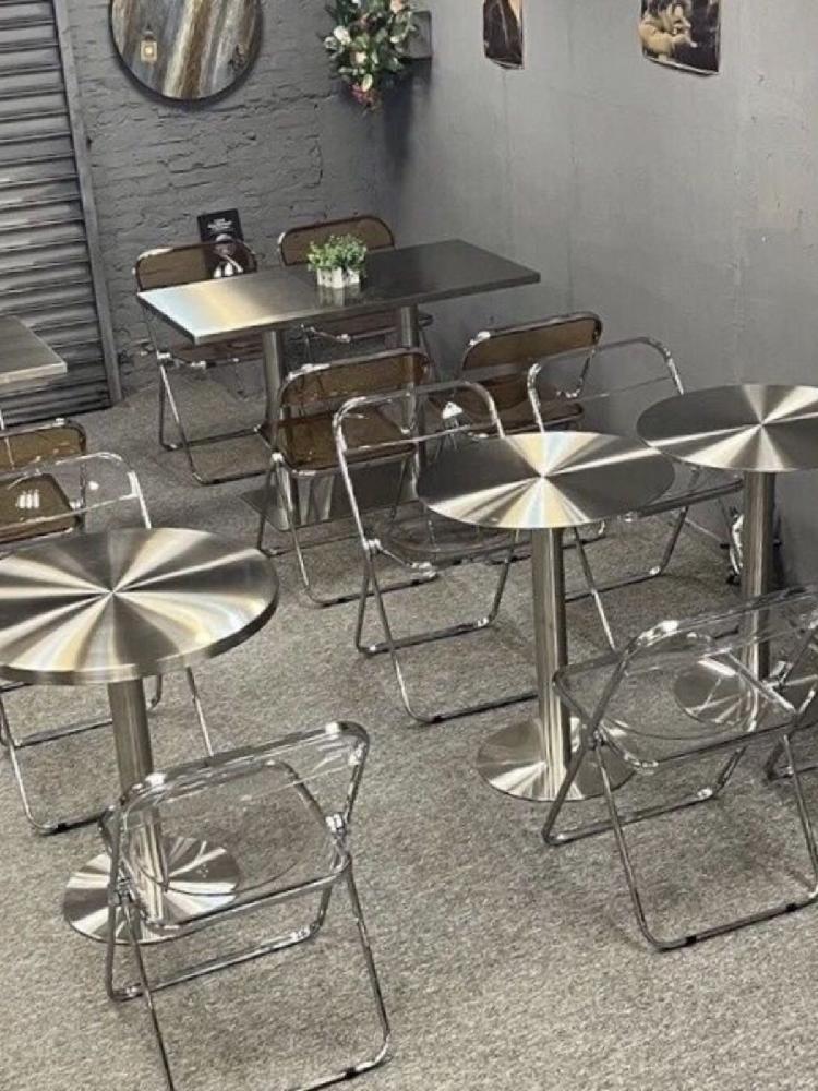 스텐 철제 스틸 식당 고기집 스테인레스 원형테이블 테이블 업소용 사각 식탁 - 상세 이미지 4