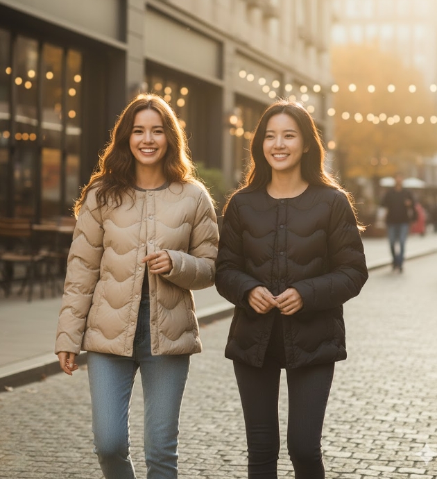 밀레 여성 간절기 25년 경량 물결퀄팅 덕다운 점퍼 패딩자켓 - 상세 이미지 3