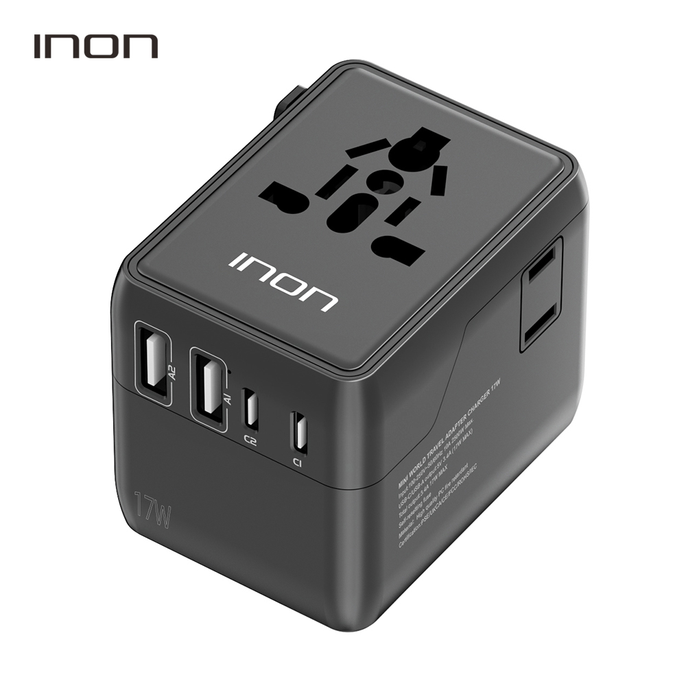 아이논 INON USB 4포트 해외 여행용 어댑터 (2USB+2Type-C) IN-TA420C - 상품 이미지