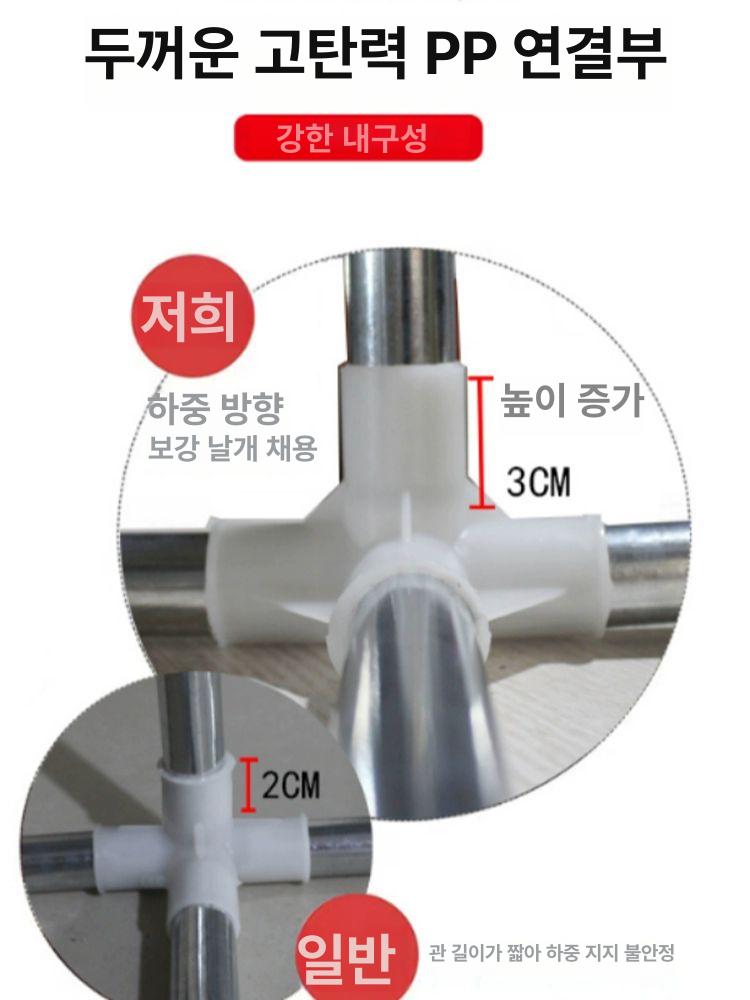 행거 조립식 간이옷장 수납 캐비넷 비키니장 이동식 서랍 125cm 그레이 서랍 3개 포함 - 상세 이미지 4