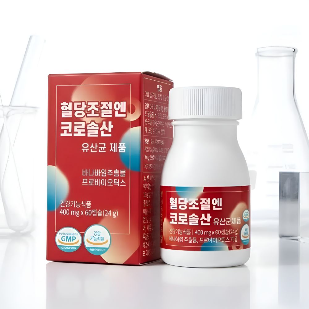 코로솔산 유산균 400mg 식후 혈당케어 바나바잎추출물 60캡슐, 2개 - 상품 이미지