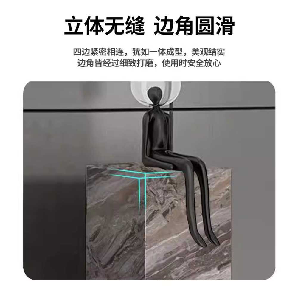 대리석 받침대 거실 사각 석고 선반 마블 미술관 스톤 30x50cm 블랙 - 상세 이미지 3