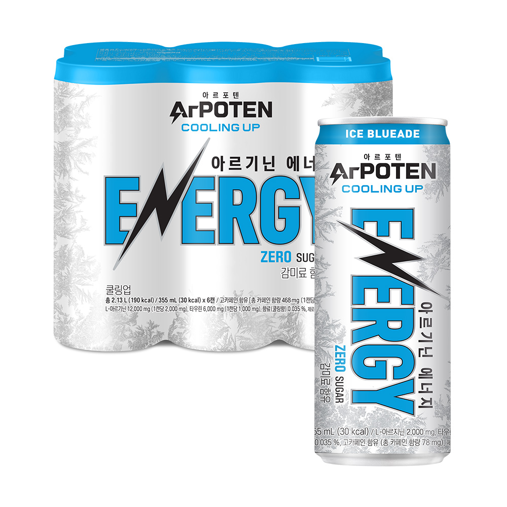 에너지음료 에너지드링크 아르포텐 쿨링업 355ml, 6개 이미지 1