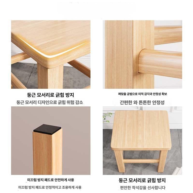 편백나무의자 일본 우드 히노끼 다용도 원목 좌석 목욕 내추럴 우드 사각 스툴 35cm 높이 - 상세 이미지 5