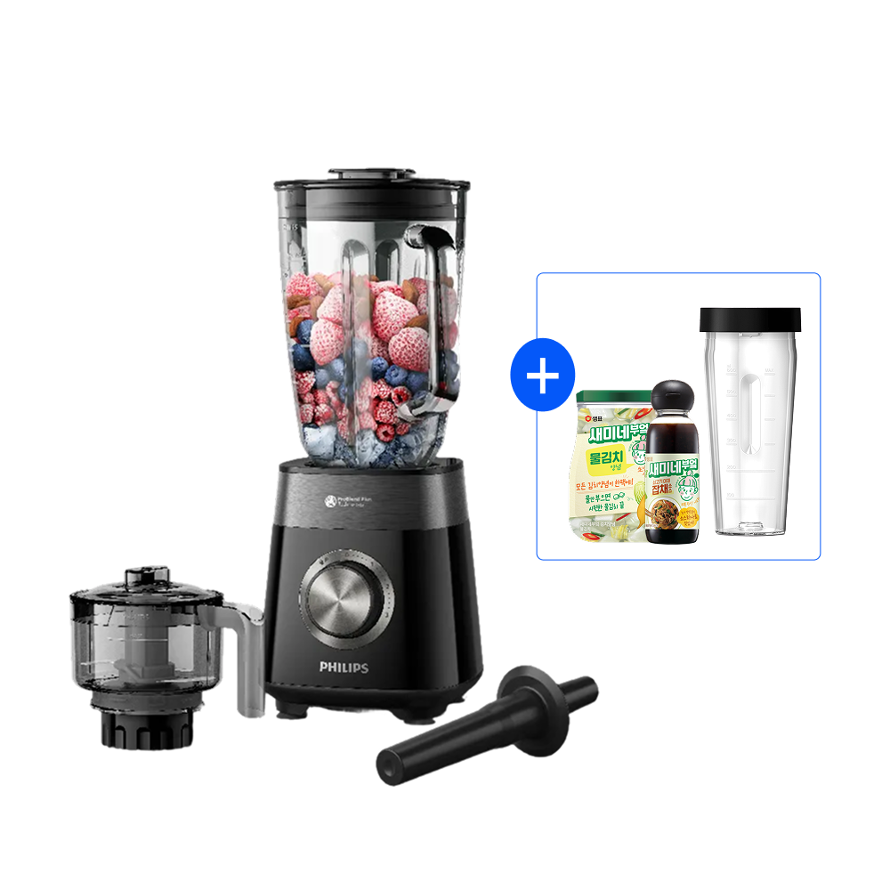 [최대15%포인트]필립스 프로파워 블렌더 초고속 유리 믹서기 다지기 대용량 5000시리즈 HR3032/00 + 텀블러,샘표 물김치양념 1개 + 잡채소스 1개 제품 이미지