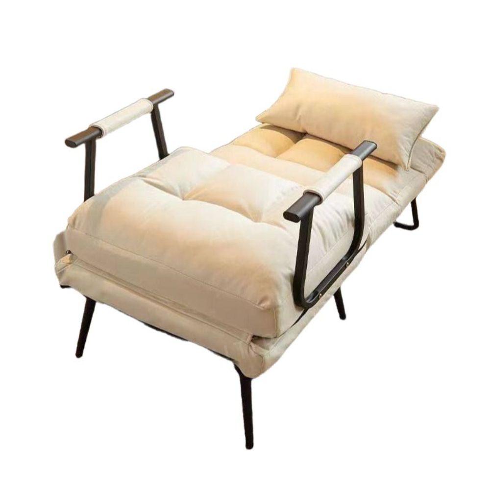휴식의자 1인용 접이식 수면 낚시 눕는 간이 쇼파 거실 휴식 의자 리클라이너 65CM 그레이 라텍스 메모리폼 소파베드 - 상품 이미지