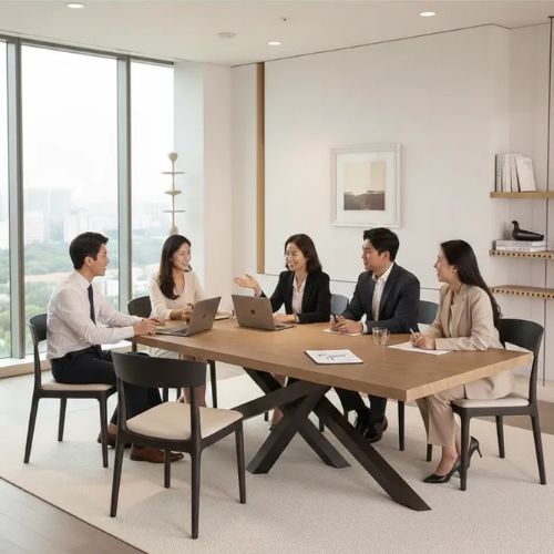 우드슬랩 테이블 원목 회의용 카페 인테리어 식탁 6인용 탁자 상판 업소용 회의실 사무실 - 상품 이미지
