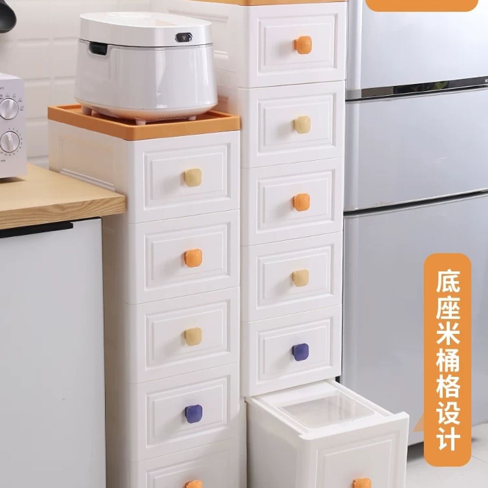 틈새 서랍장 거실 20cm 5단 옷 틈새장 플라스틱 슬림 다 A. 3, A. 20cm 흰색 - 상세 이미지 5