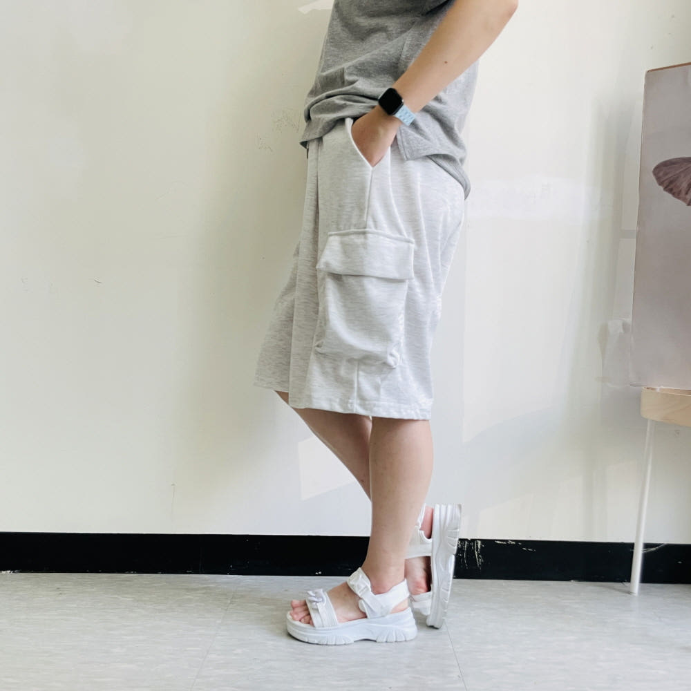 버뮤다반바지 카고 여성 5부 빅사이즈 반바지 팬츠 - 상품 이미지