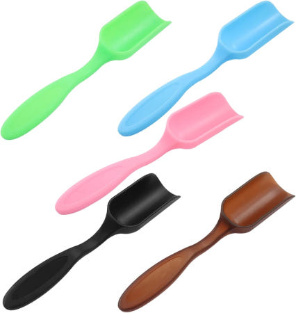 [해외]OSVJE 5Pcs 플라스틱 미니 원예 삽 흙 숟가락 다육식물 심기 화분에 심은 꽃 또는 분유를 위한 다채로운 가볍고 청소하기 쉽습니다 1_brown blue pink bl