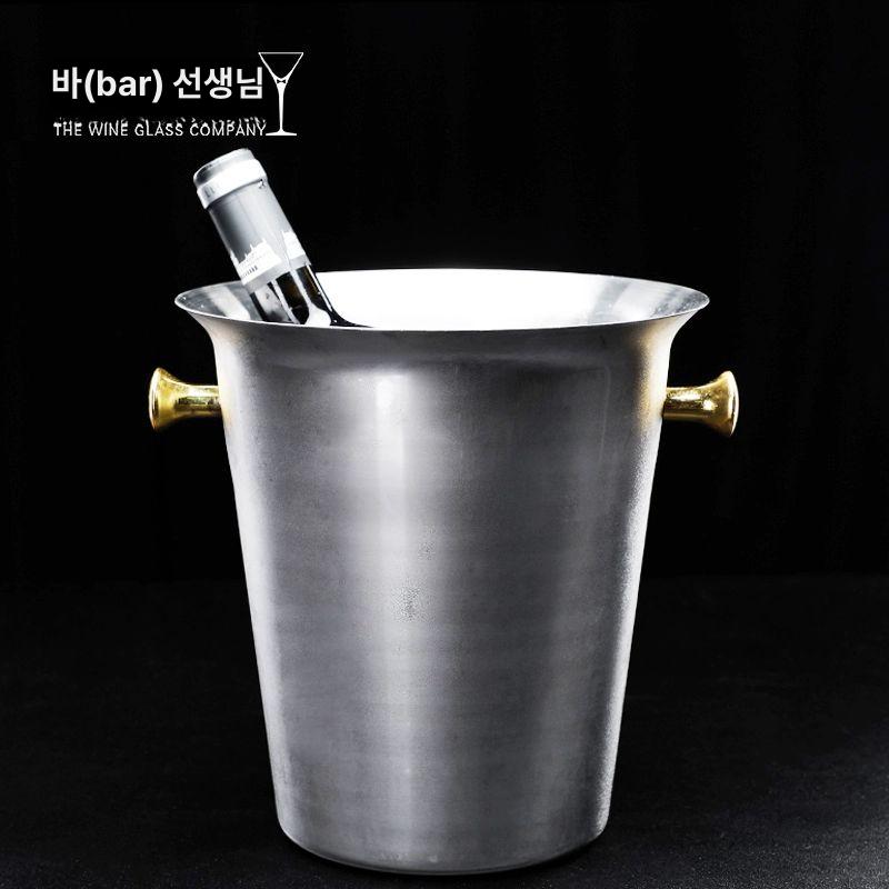와인 칠러 샴페인 버킷 위스키 아이스버킷 스탠드 쿨러 실버 귀 5L - 상세 이미지 2