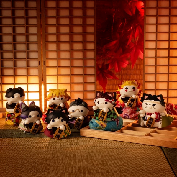 [예약][특전] 메가캣 프로젝트 귀멸의 칼날 냥코 마네키네코 버전 8종세트 제품 이미지