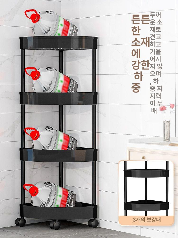 이동식 정리 틈새 철제 세탁실 세탁기 팬트리 간식 보관 36cm 블랙 4칸 메인 이미지 - 상세 이미지 4