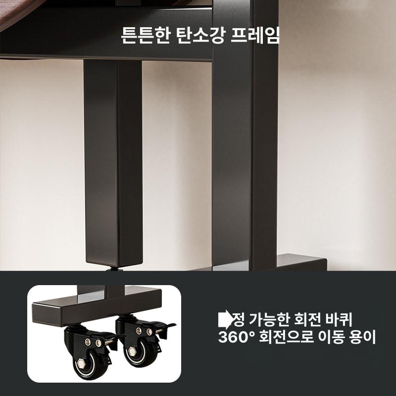 폴딩 원탁 테이블 대형 접이식 원형 조립형 탁자 간이 1m 블랙월넛 4 - 6인 - 상세 이미지 5