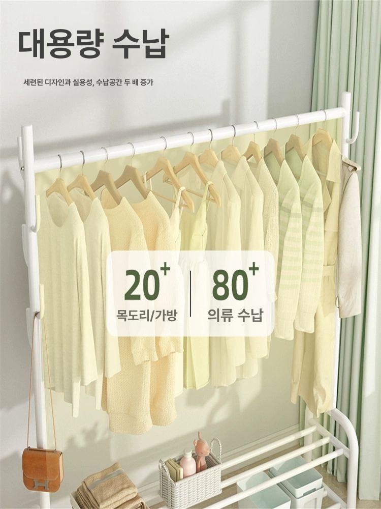 이동식 스탠드 바퀴 달린 거실 수납 세탁실 다용도 무광 더블 칸 120cm 화이트 - 상세 이미지 3