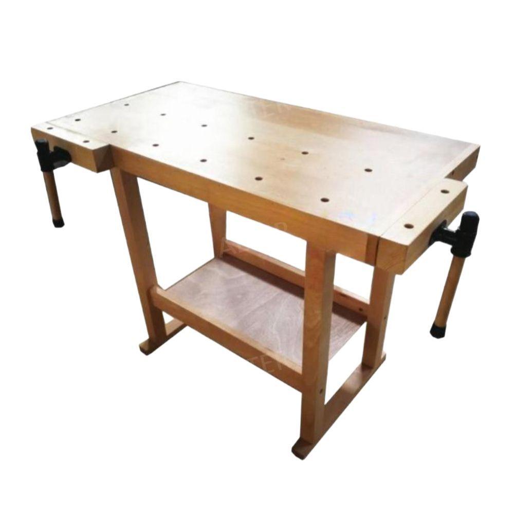 목공 작업대 공방 공예 작업다이 클램프 절단 고무나무 고무나무 테이블 110x49x57cm - 상품 이미지