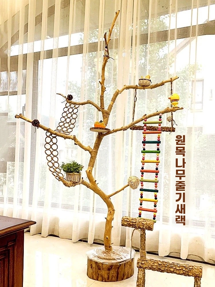 앵무새 A. 1.2 미터 나무 지점 새 새 스탠드 나무 부두 가지 밧줄, A. 마른 가지 - 상세 이미지 2