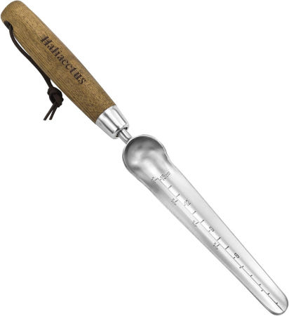 Haliaeetus Technology Co.  Ltd. [해외]할라이에투스 씨뿌리기 위저 6인치 규모의 스테인리스 심는 묘목용 트롤 좁은 제초용 길고 나무 손잡이가 있는 손 이식기 심고 파내기용