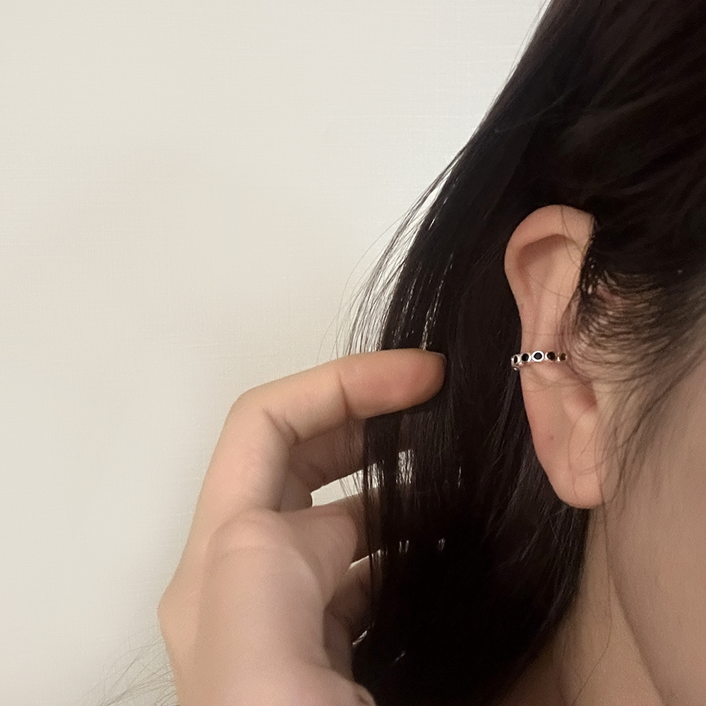 silver925 블랙 큐빅 라인 은 이어커프 실버925 링 귀찌 귀안뚫는귀걸이 이미지 8