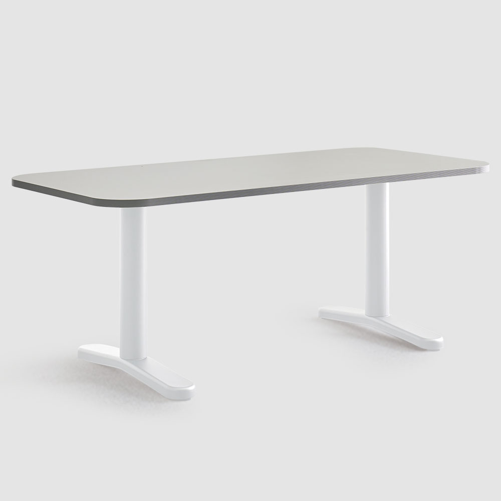 티에스퍼니처 퍼스 오리발 회의테이블 책상 1500x900mm, 화이트+그레이 - 상품 이미지