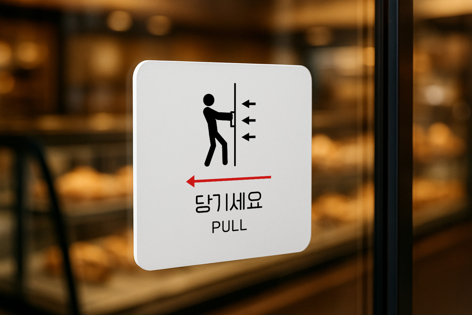 당기세요 출입문 유리문 PULL 당기시오 286 100x100 - 상세 이미지 3