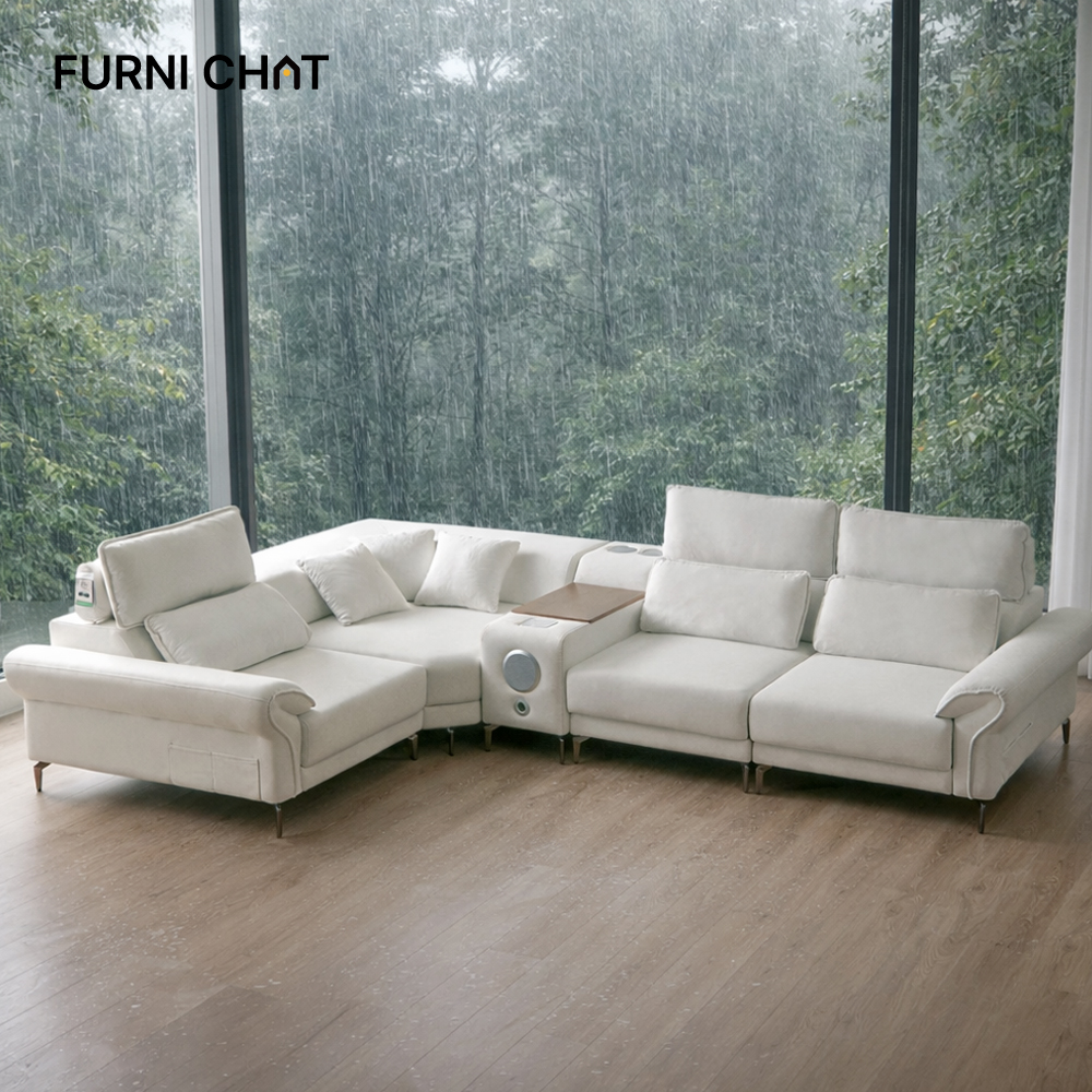 퍼니챗 몬스터 5인용 코너형 이지클린 패브릭 무빙소파 슬라이드 모션소파