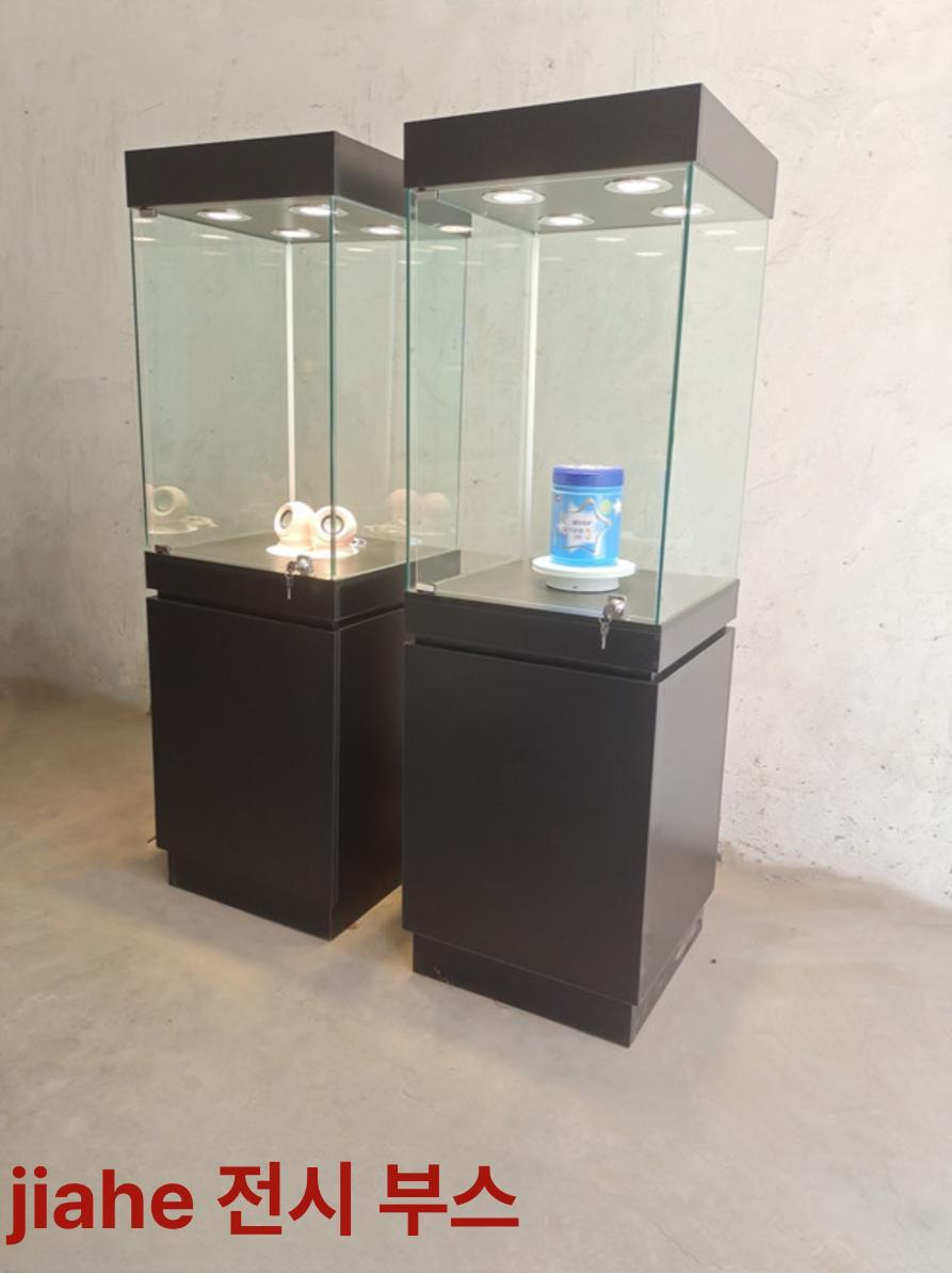 도자기 진열장 엔틱 진열대 선반 전시장 안경점 수납형 40 x 40 x 120블랙 - 상세 이미지 2
