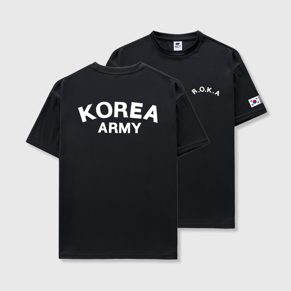 드라이핏 로카 반팔 티셔츠 라운드 기능성 기본티 남성 검정 - 메인 이미지