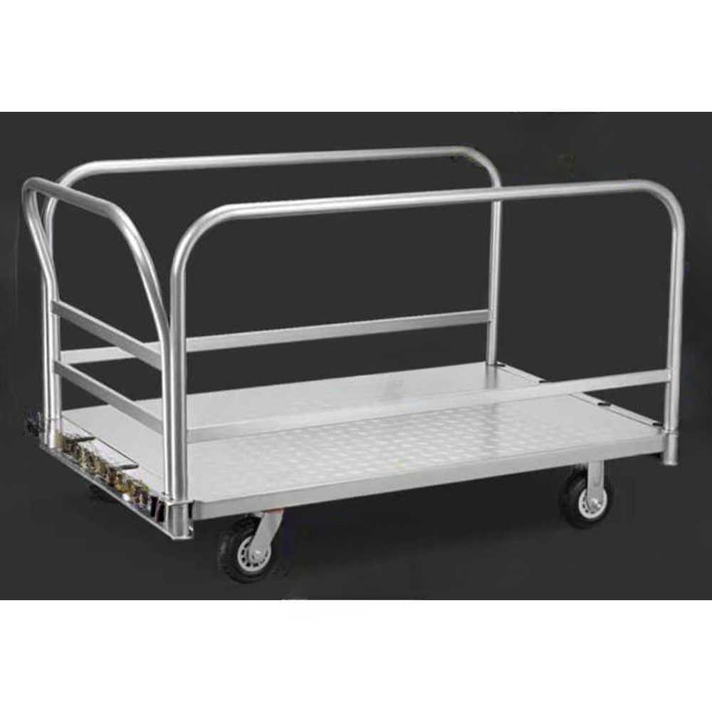 난간 구루마 펜스 카트 철제 물류 접이식 택배 운반 100x60cm 듀얼레일/6인치 고무 바퀴 - 상품 이미지