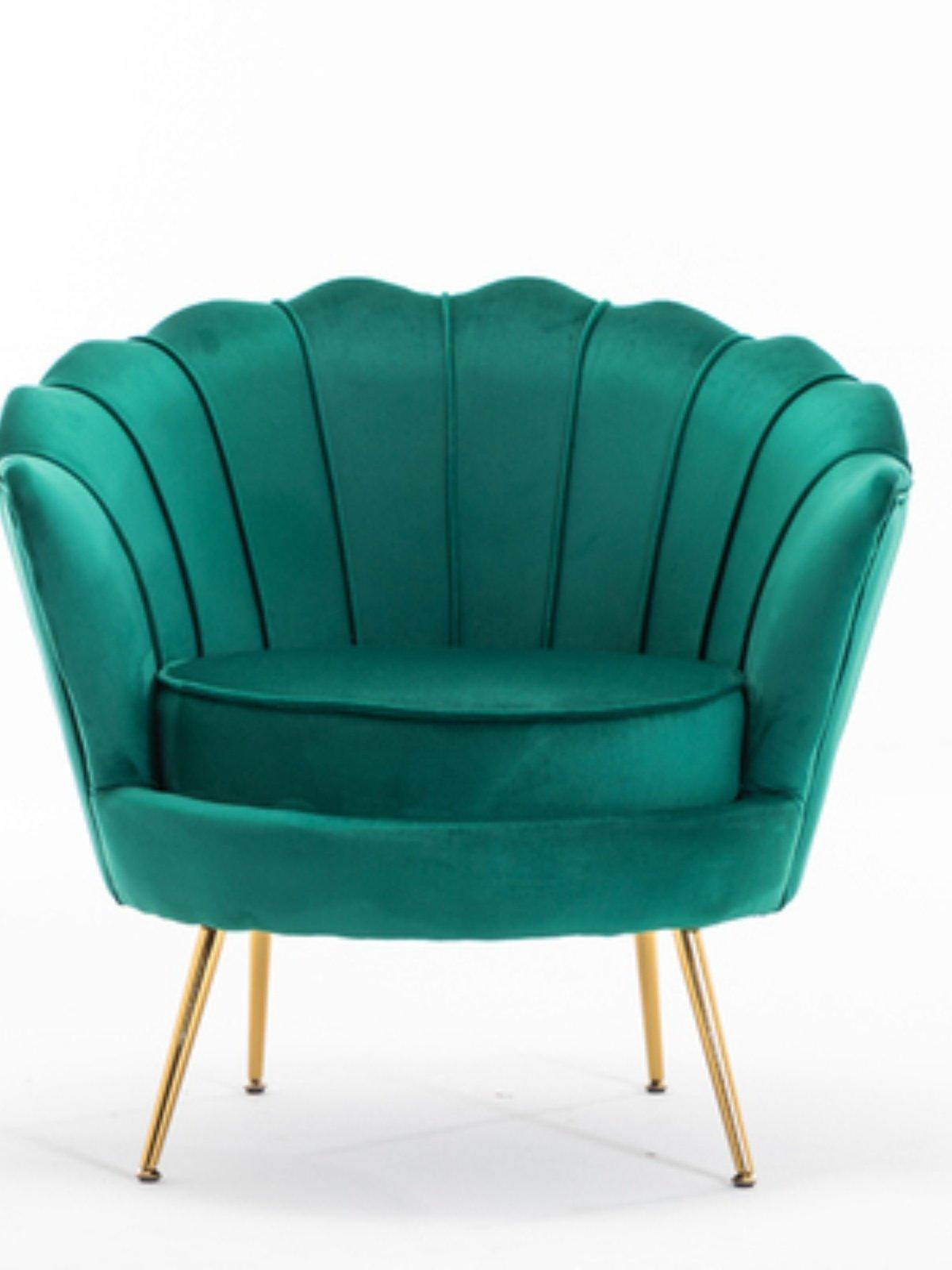 패브릭 카페 라운지 북유럽 거실 유럽풍 홈데코 조개형 베이지화이트 벨벳 - 상세 이미지 4
