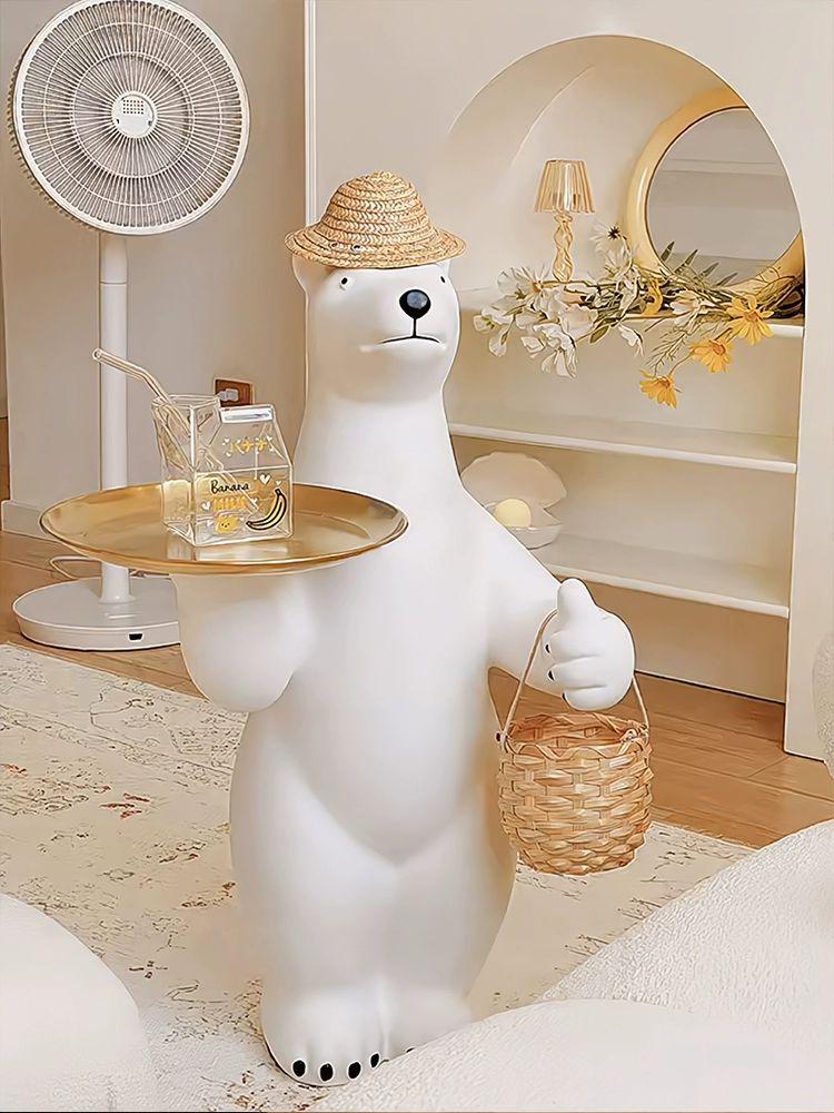 북극곰 트레이 거실 인테리어 엄지척 쇼파 장식 대형엄지척곰69.5cm - 상품 이미지