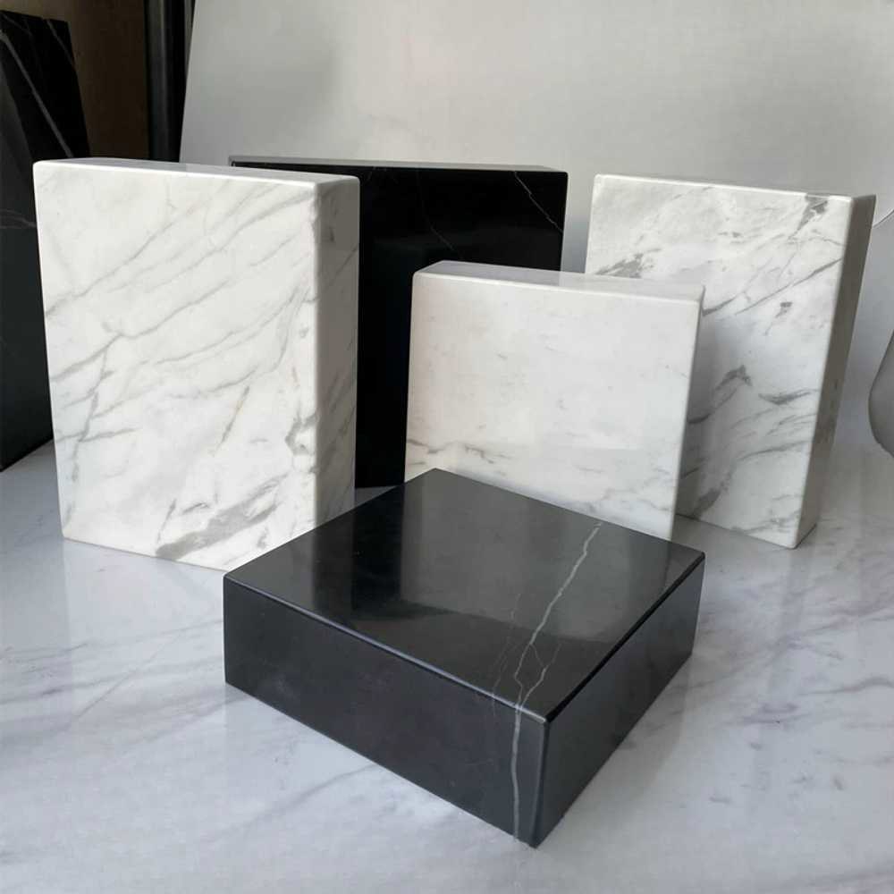 충격흡수 화이트 오석 받침 브라켓 충격 받침대 15x10x3CM 스톤 스피커 10x10x5cm - 상세 이미지 2