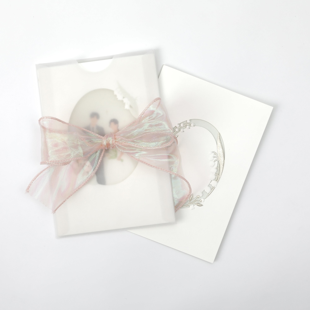 [자체 제작] 158x108 트레싱지 청첩장 라운드 홀더 봉투 트레이싱 포켓 초대장 커버 이미지 3