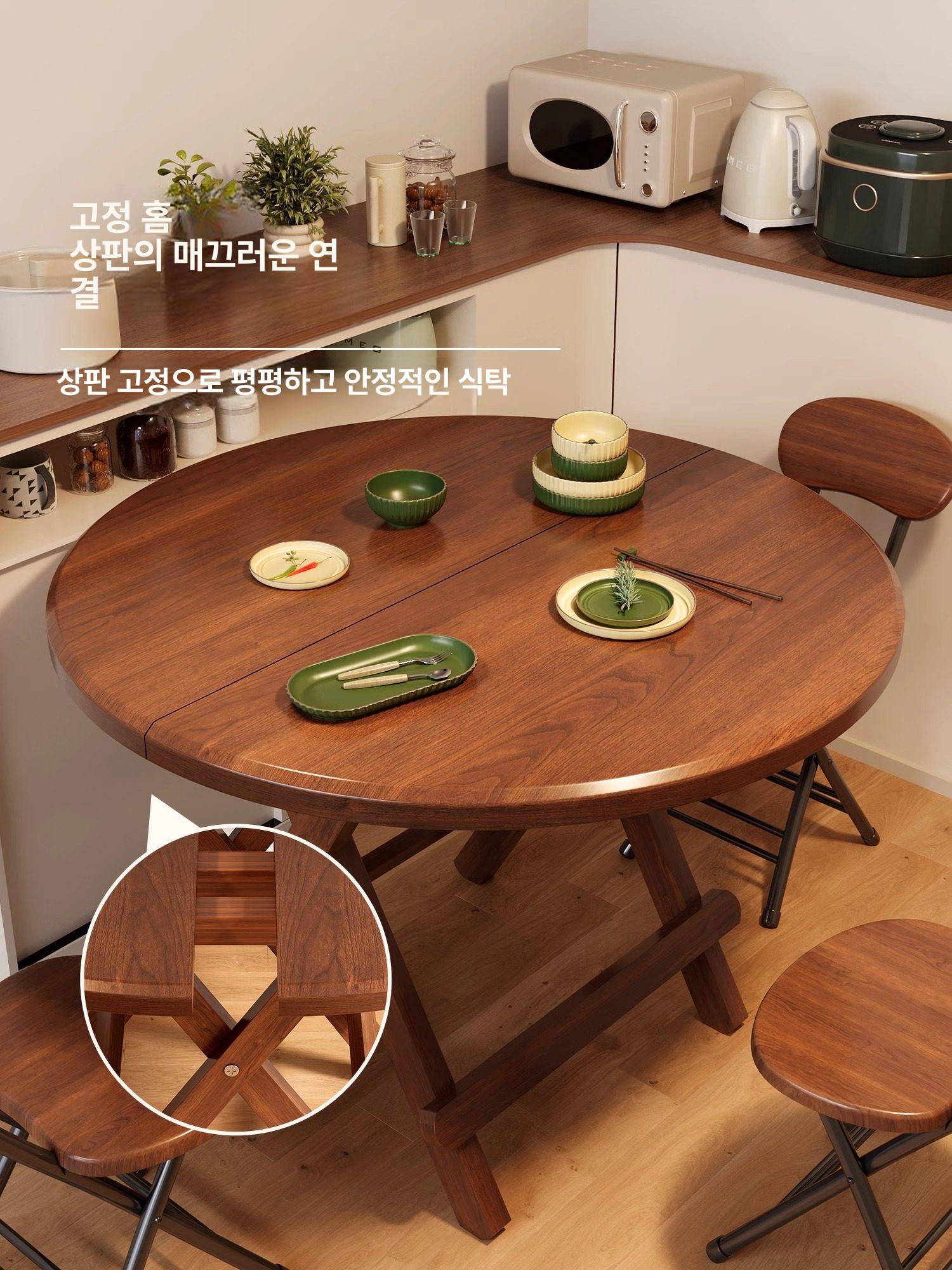 접이식 테이블 식탁 보조책상 테이블 소파 원룸 원목 자취방 - 상세 이미지 5