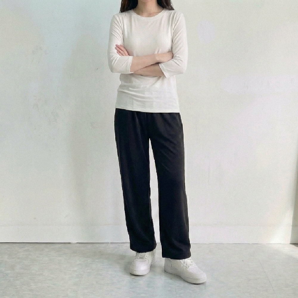 여성 7부 기본티 봄 여름 가을 이너 레이어드 티셔츠 이미지 2