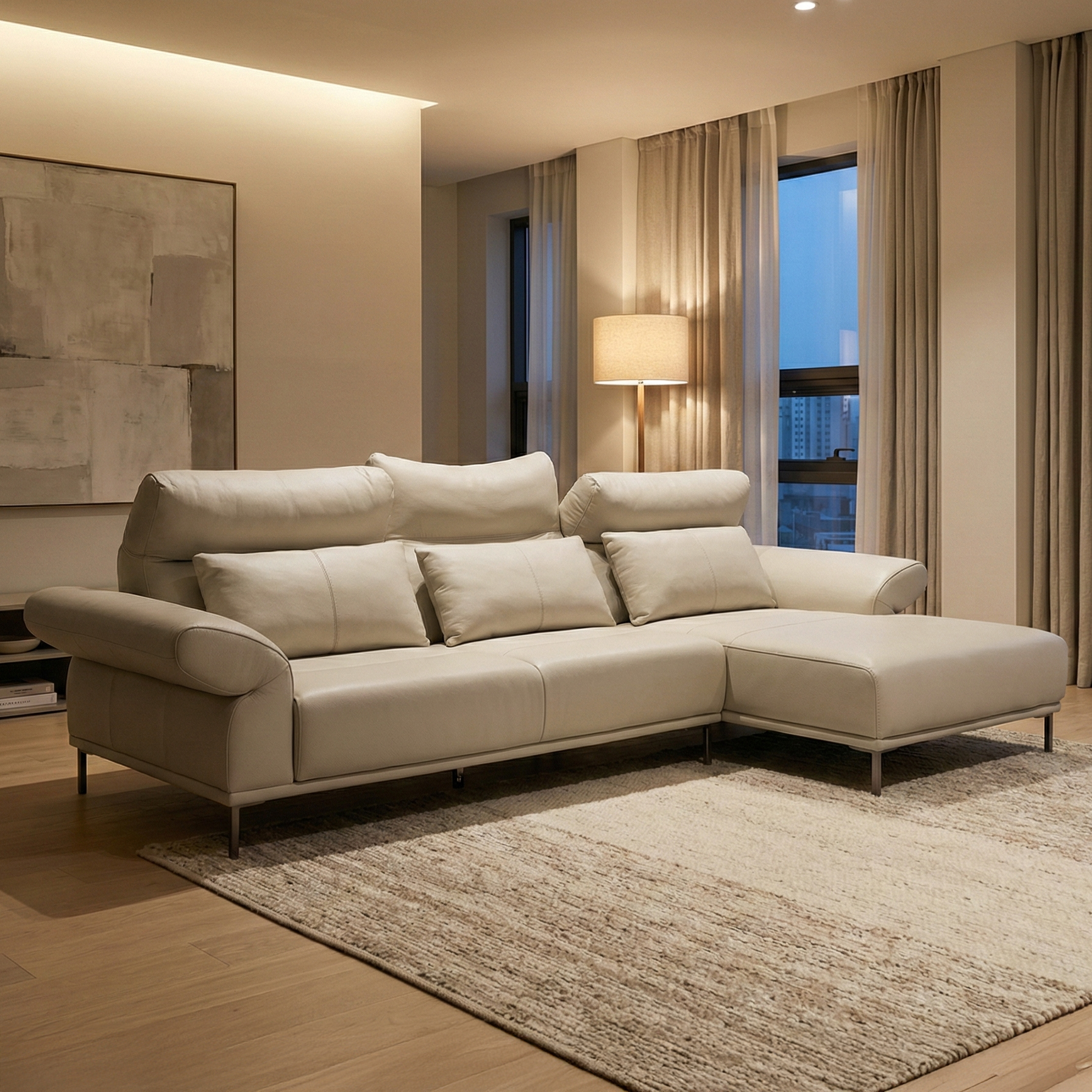 노아 이태리 풀그레인 슈렁큰 전체 올가죽 천연 통가죽 4인용 무기어 헤드레스트 4인 쇼파