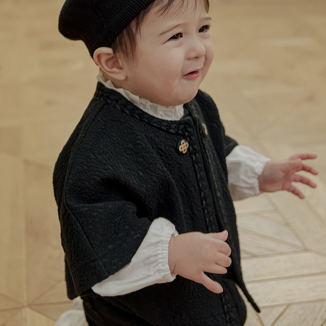 데일리아기옷 베르샤 망토 블랙 백일 돌잔치 촬영룩 하객패션 - 상세 이미지 4