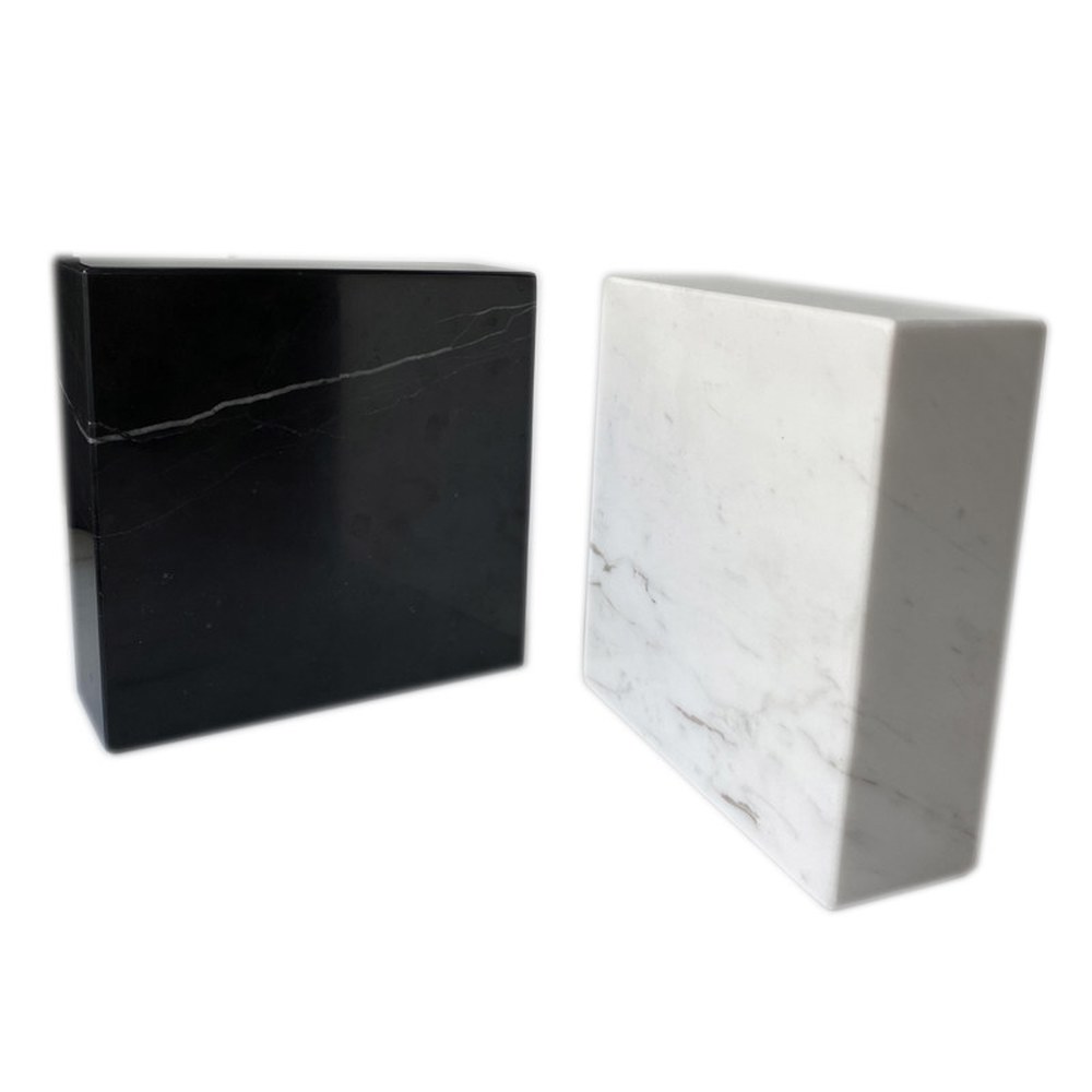 충격흡수 화이트 오석 받침 브라켓 충격 받침대 15x10x3CM 스톤 스피커 10x10x5cm - 상품 이미지