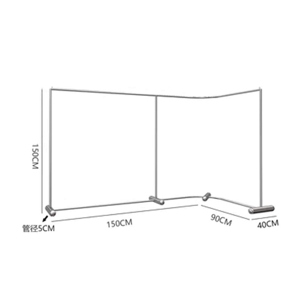 매장 행거 코너 철재 의류매장 깔끔 바퀴 이동식 곡선 120x90x150cm 스틸 원형 기둥 이미지 6